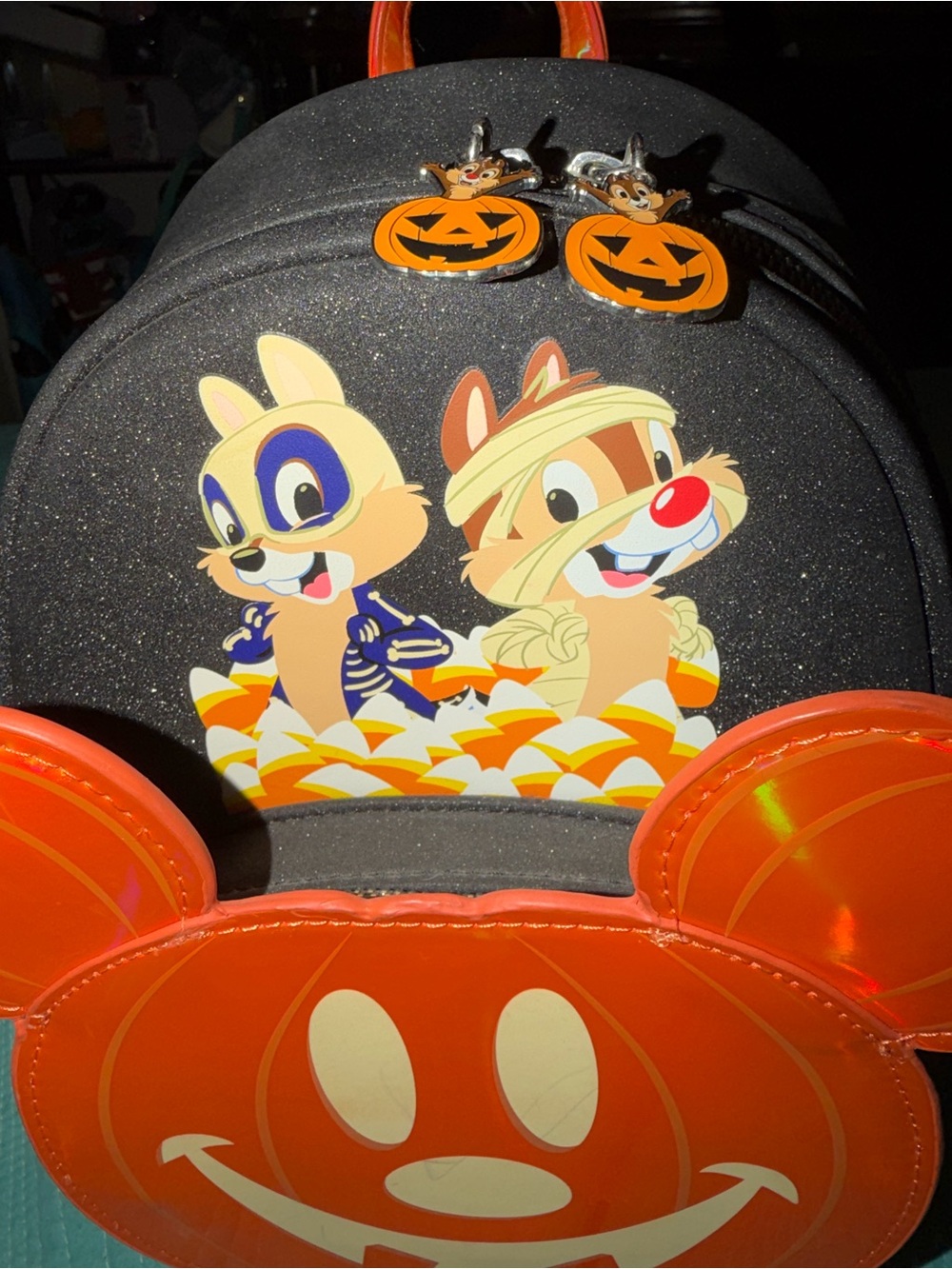 Disney Chip & Dale Glow Halloween Loungefly Mini backpack - Picture 3 of 11